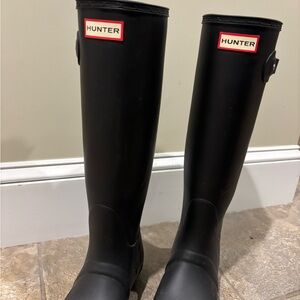 Hunter Black Tall Rain Boots